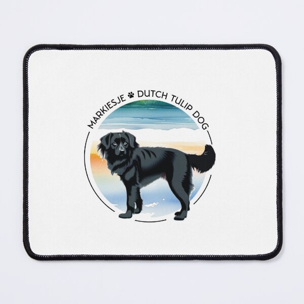 Item preview, markiesje, dutch tulip dog, small black dogbreed, watercolor designed and sold by designkb.