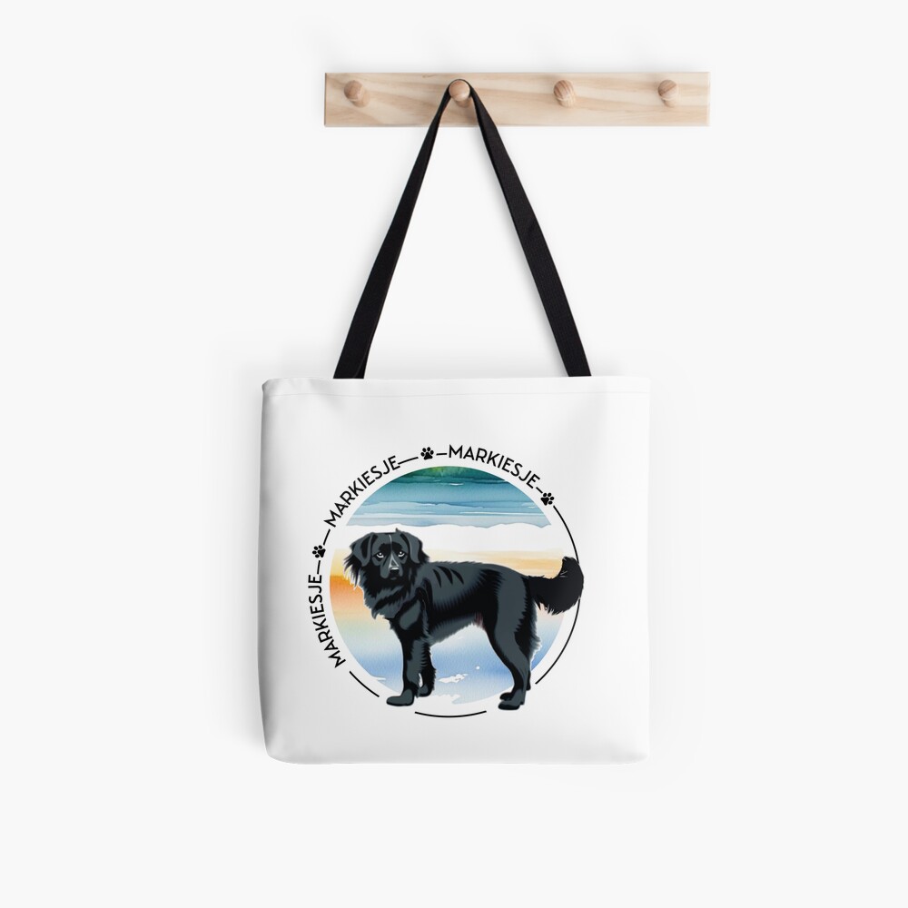 markiesje, dutch tulip dog, small black dogbreed, watercolor