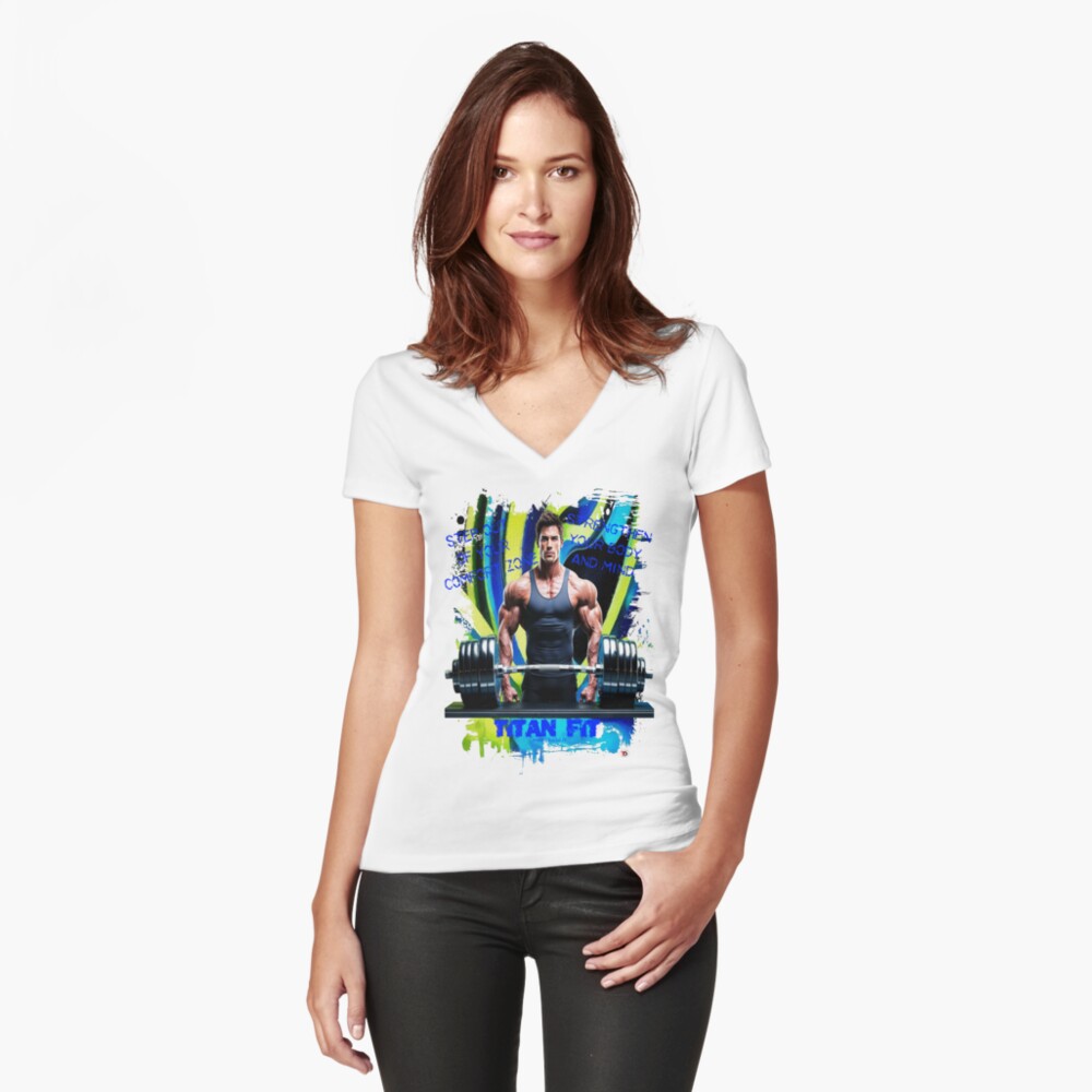Aperçu de l'œuvre T-shirt moulant col V créée et vendue par Vinidal.