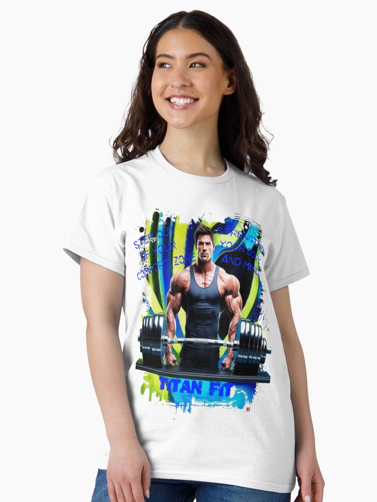 Aperçu 2 sur 7. T-shirt classique avec l'œuvre Titan Fit. créée et vendue par Vinidal.