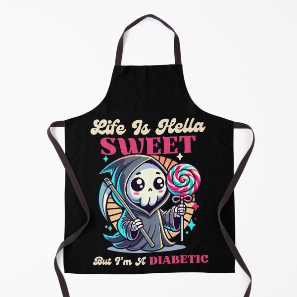 Item preview, Life Is Hella Sweet But I’m A DIABETIC - Cute Grim Reaper with Lollipop designed and sold by Kawaii-n-Spice.