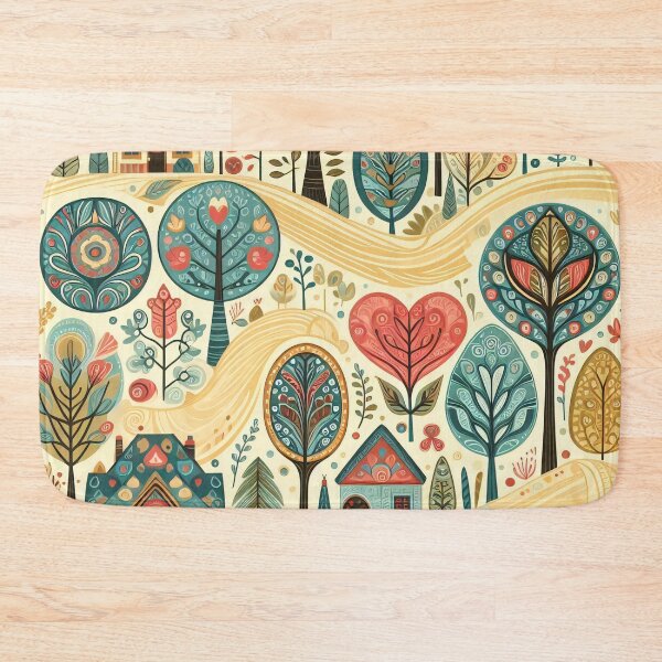Item preview, Scandinavian Folk Art Magical Landscape Quest by heidiannemorris © designed and sold by FOLK ART FUSION by heidiannemorris.