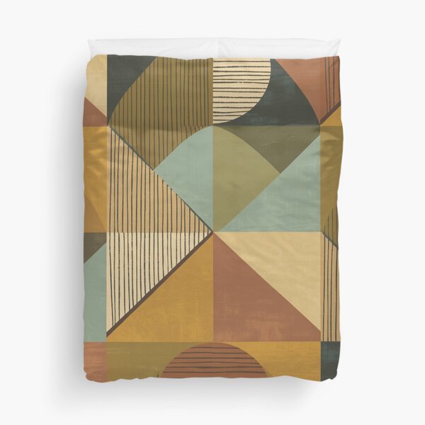 Item preview, Mid-Century Modern Geometric Design in Earthy Tones designed and sold by pnidesign.