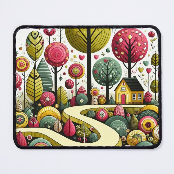 Item preview, Scandinavian Folk Art Magical Lime Landscape Quest by heidiannemorris © designed and sold by FOLK ART FUSION.
