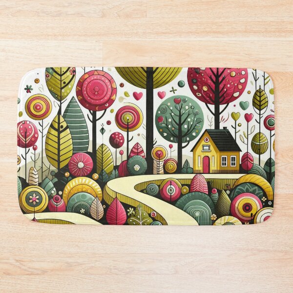Item preview, Scandinavian Folk Art Magical Lime Landscape Quest by heidiannemorris © designed and sold by FOLK ART FUSION by heidiannemorris.