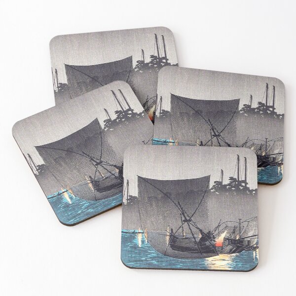Item preview, Night Fishing Boats on a Japanese River designed and sold by MINE Design-Works.
