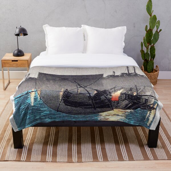 Item preview, Night Fishing Boats on a Japanese River designed and sold by MINE Design-Works.