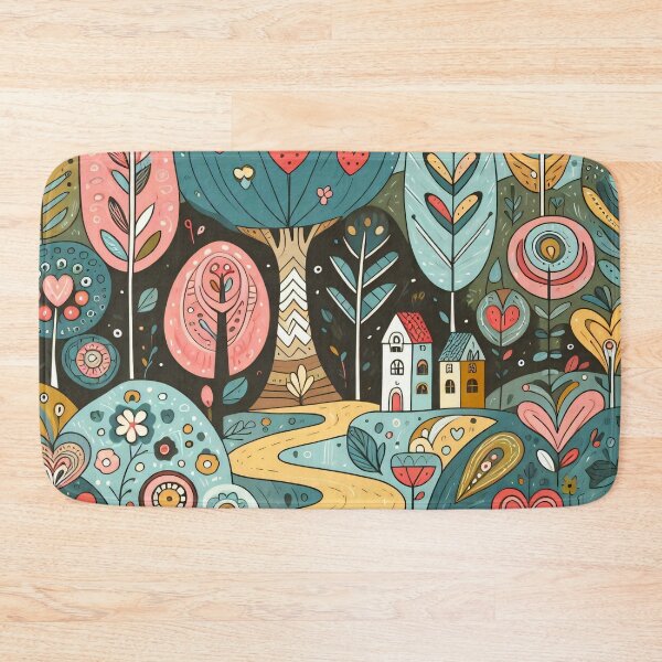 Item preview, Scandinavian Folk Art Magical Landscape Quest by heidiannemorris © designed and sold by FOLK ART FUSION by heidiannemorris.