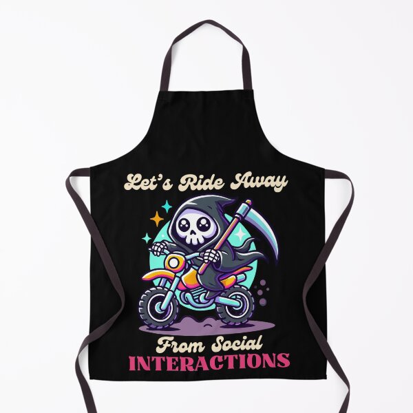 Item preview, Let’s Ride Away From Social Interactions - Cute Grim Reaper on a Dirt Bike designed and sold by Kawaii-n-Spice.