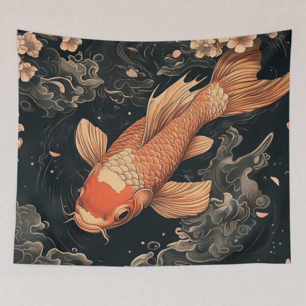 Item preview, Japanese Koi Carp Romantic Autumn Pond designed and sold by GrinGalore.