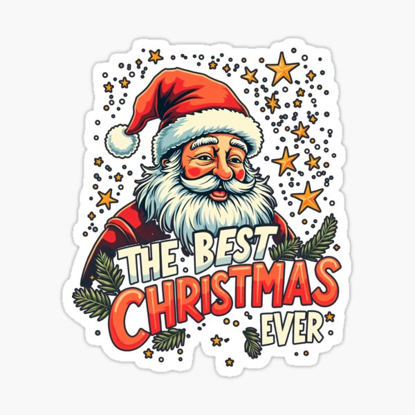 Item preview, Festive Santa Claus "The Best Christmas Ever" Holiday Graphic designed and sold by FunnyFarmDesign.