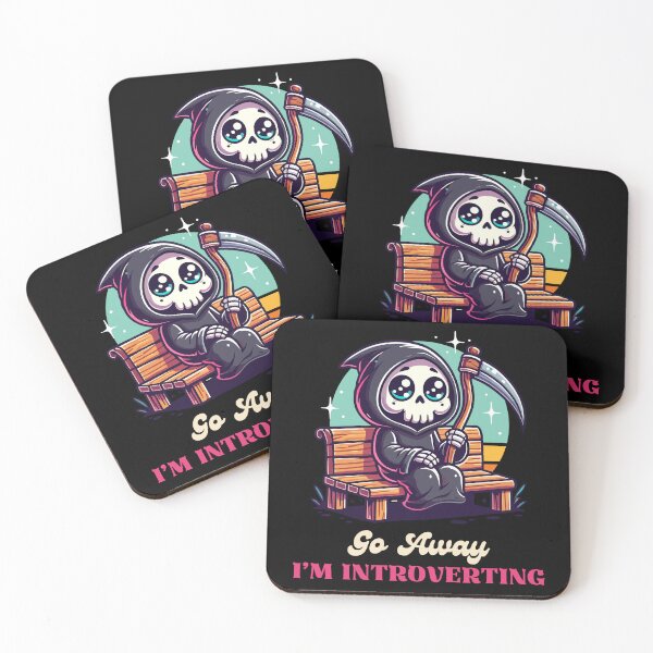 Item preview, Alone Grim Reaper on a Bench - Go Away I'm Introverting designed and sold by Kawaii-n-Spice.
