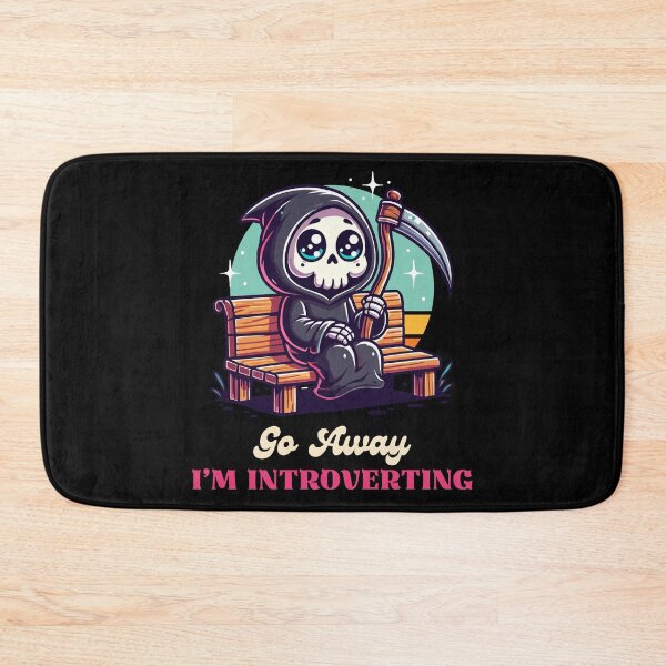 Item preview, Alone Grim Reaper on a Bench - Go Away I'm Introverting designed and sold by Kawaii-n-Spice.