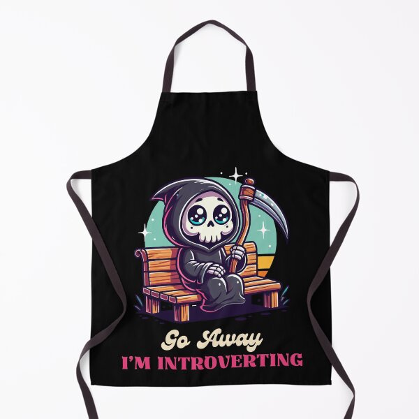Item preview, Alone Grim Reaper on a Bench - Go Away I'm Introverting designed and sold by Kawaii-n-Spice.
