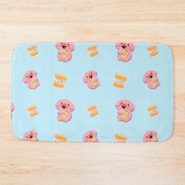 Item preview, Kawaii Cute Piggy Eating Chips repeat blue designed and sold by Celina Kim.