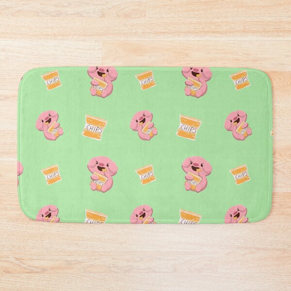 Item preview, Kawaii Cute Piggy Eating Chips repeat green designed and sold by Celina Kim.