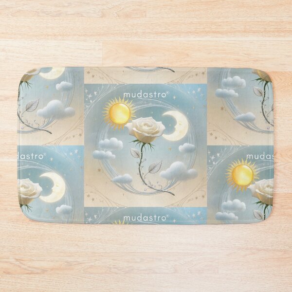 Item preview, Classic Magical White Rose Sun and Moon Art designed and sold by Mudastro Astrology.