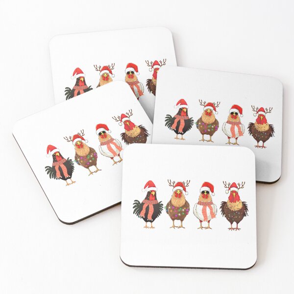 Item preview, Festive and Funny Christmas Chickens designed and sold by PrancingPumpkin.