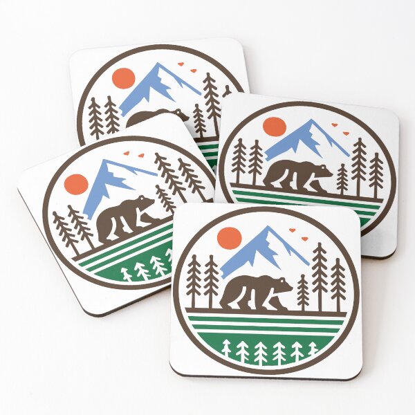 Item preview, A bear in the wilderness - forest and mountains in minimalist style designed and sold by Ingo Menhard.