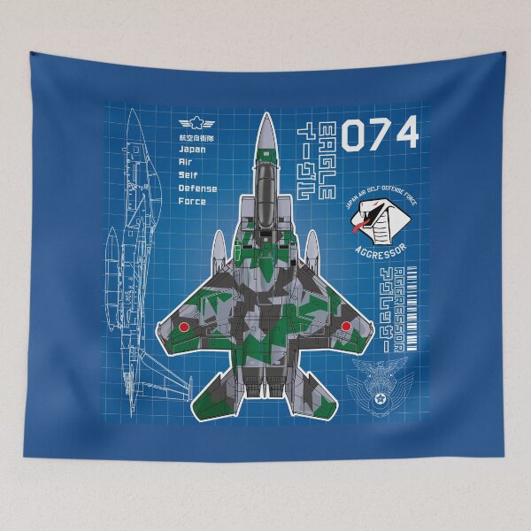 Item preview, JASDF F-15DJ EAGLE FighterJet  AGGRESSOR 074 BP HD 4C Illustration designed and sold by MIL-ART-JPN.