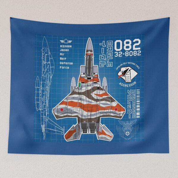 Item preview, JASDF F-15DJ EAGLE FighterJet  AGGRESSOR 082 BP HD 4C Illustration designed and sold by MIL-ART-JPN.