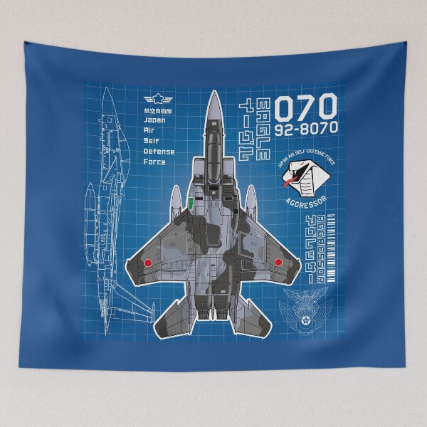 Item preview, JASDF F-15DJ EAGLE FighterJet  AGGRESSOR 070 BP HD 4C Illustration designed and sold by MIL-ART-JPN.