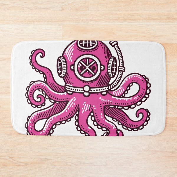Item preview, Pink octopus with diving helmet designed and sold by Ingo Menhard.