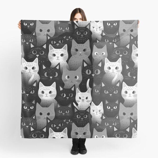 Aperçu de l'œuvre Motif sans couture de chat noir mignon créée et vendue par Kubala Designs.
