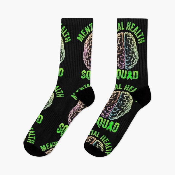 Item preview, Mental Health Squad - Mental Health Awareness Green Ribbon Brain   designed and sold by Smix Pixels.