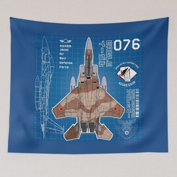 Item preview, JASDF F-15DJ EAGLE FighterJet  AGGRESSOR 076 BP HD 4C Illustration designed and sold by MIL-ART-JPN.