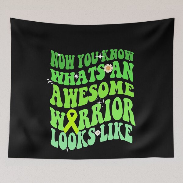 Item preview, Now You Know Whats An Awesome Warrior Looks Like - Mental Health Awareness Green Groovy Wavy  designed and sold by Smix Pixels.