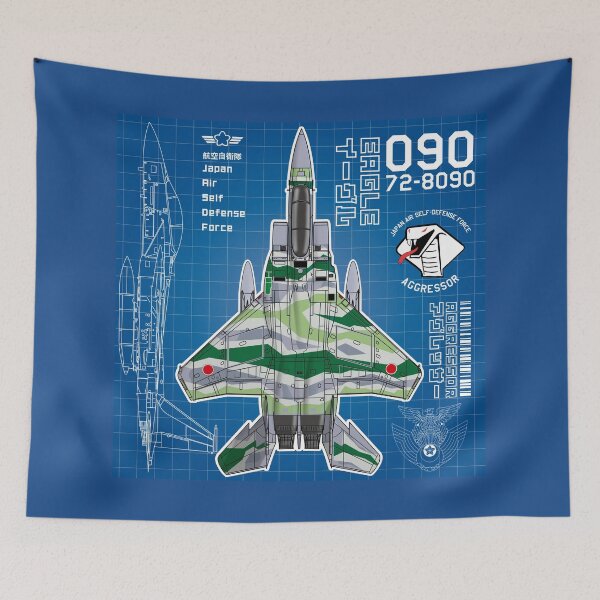 Item preview, JASDF F-15DJ EAGLE FighterJet  AGGRESSOR 090 BP HD 4C Illustration designed and sold by MIL-ART-JPN.