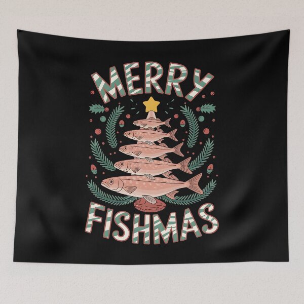 Item preview, Merry Fishmas Fishing Christmas designed and sold by DomTeesHaven.