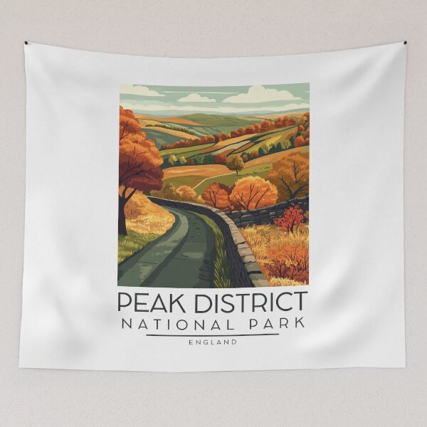 Artikelvorschau, Eine Vintage-Illustration des Peak District Nationalpark - England entworfen und verkauft von GoodOldVintage.