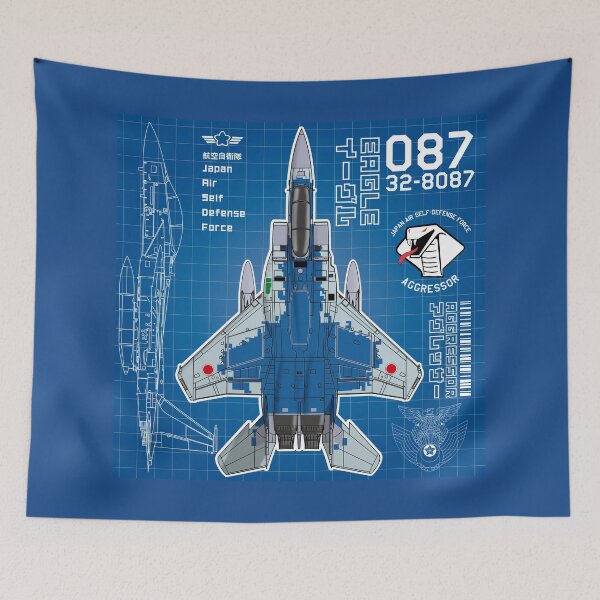 Item preview, JASDF F-15DJ EAGLE FighterJet  AGGRESSOR 087 BP HD 4C Illustration designed and sold by MIL-ART-JPN.