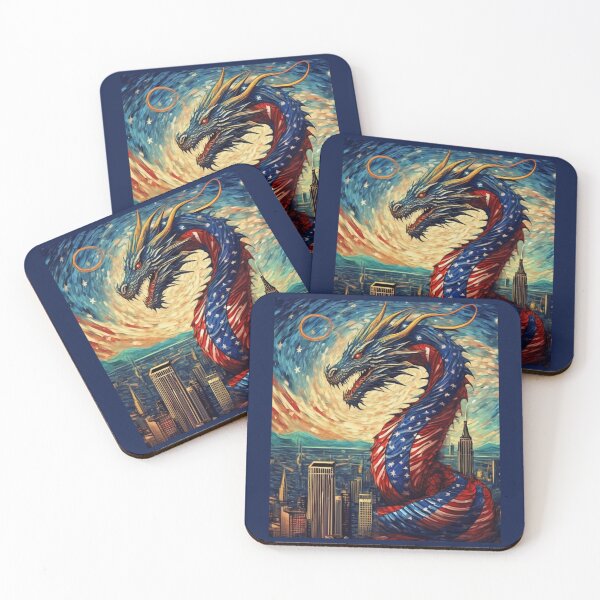 Item preview, "Stars and Scales: The American Dragon Ascends" designed and sold by Artisticanvas.