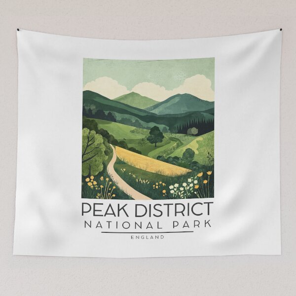 Artikelvorschau, Eine Vintage-Illustration des Peak District Nationalpark - England entworfen und verkauft von GoodOldVintage.