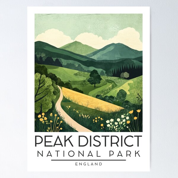 Item preview, A Vintage Illustration of Peak District National Park - England  designed and sold by GoodOldVintage.