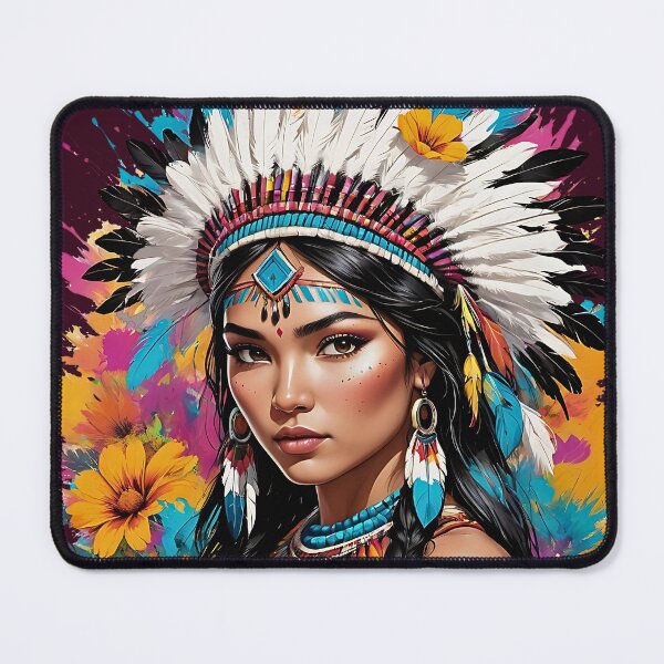 Item preview, Pocahontas Native American retro vintage tribal floral design designed and sold by BorgSpareParts.