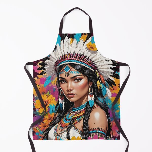 Item preview, Pocahontas Native American retro vintage tribal floral design designed and sold by BorgSpareParts.