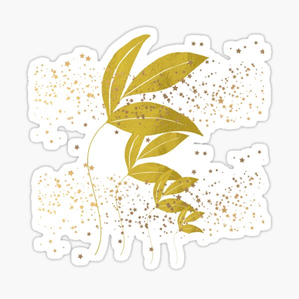 Item preview, Golden Plant Stem with Leaves Design designed and sold by Arte82.