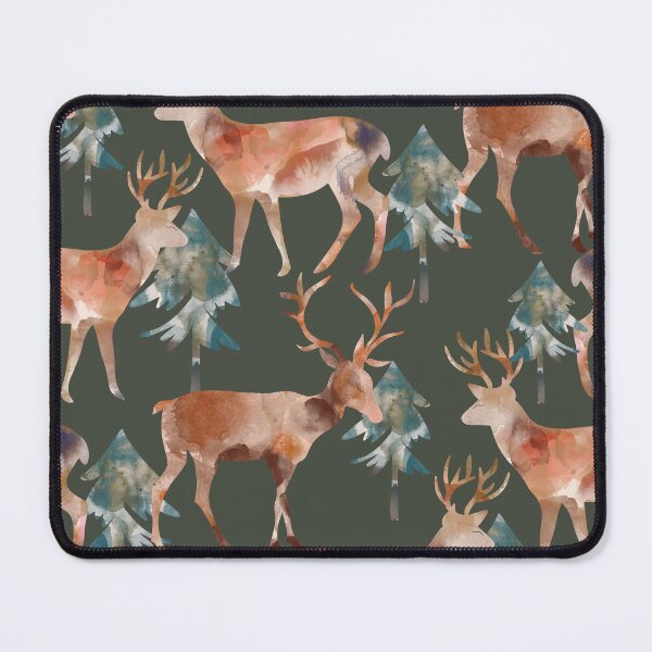 Item preview, Winter Woodland Forest Deer Watercolor Rustic Cozy Cabincore in Cozy Earthy Tones designed and sold by aneladesigns.