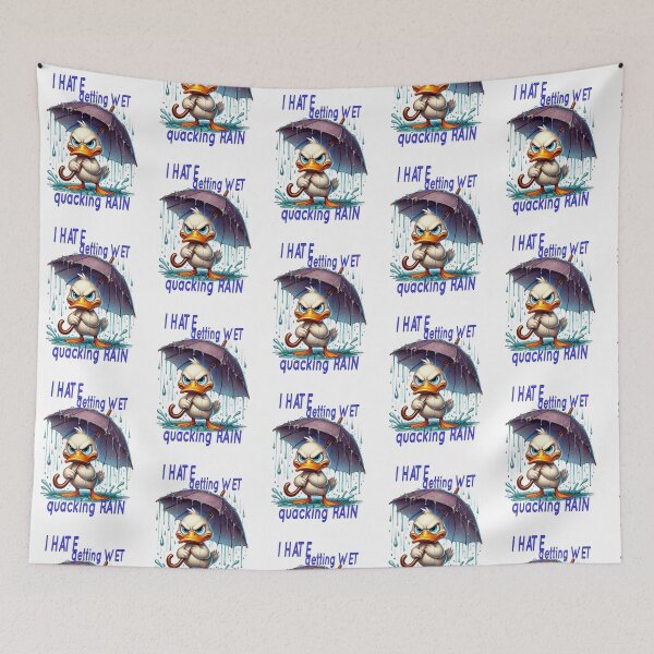 Item preview, grumpy duck with umbrella does not like getting wet designed and sold by LoneAngel.