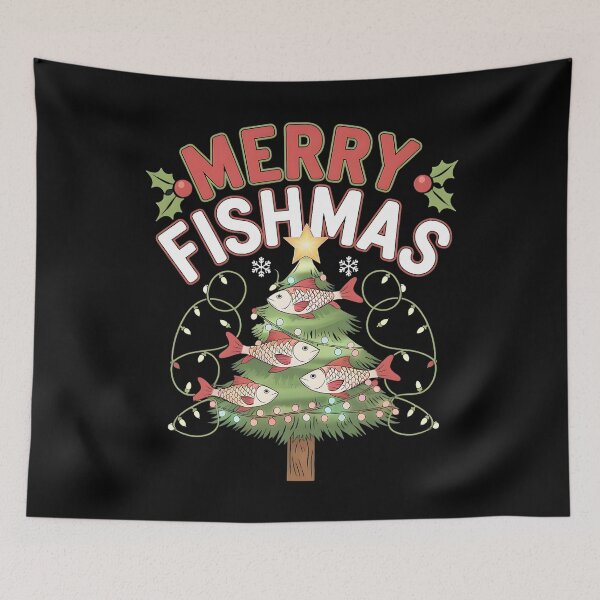 Item preview, Merry Fishmas Fishing Christmas designed and sold by DomTeesHaven.