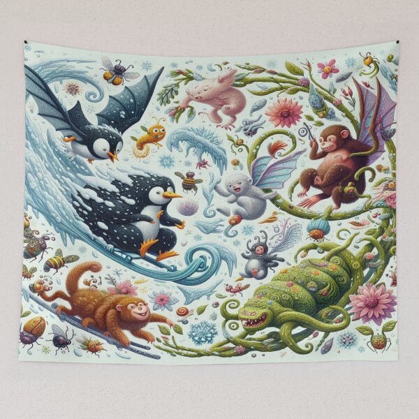 Item preview, Frozen Fury Meets Fiery Nature– Perfect Gift designed and sold by Imaginarium of Chaos falcon88 .