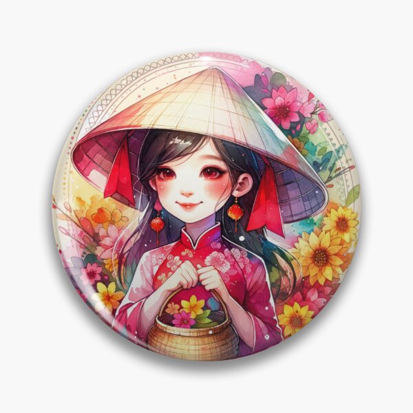Item preview, Watercolor Tet Girl designed and sold by HolidayBug.