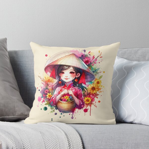 Item preview, Watercolor Tet Girl designed and sold by HolidayBug.