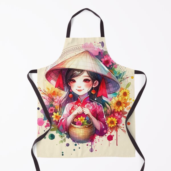Item preview, Watercolor Tet Girl designed and sold by HolidayBug.