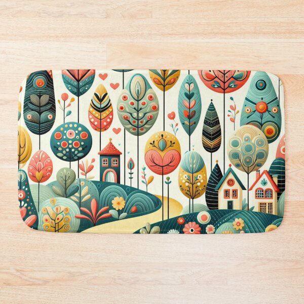 Item preview, Scandinavian Folk Art Magical Landscape Quest by heidiannemorris © designed and sold by FOLK ART FUSION by heidiannemorris.