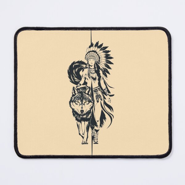 Item preview, Native woman and a wolf designed and sold by 123ks.